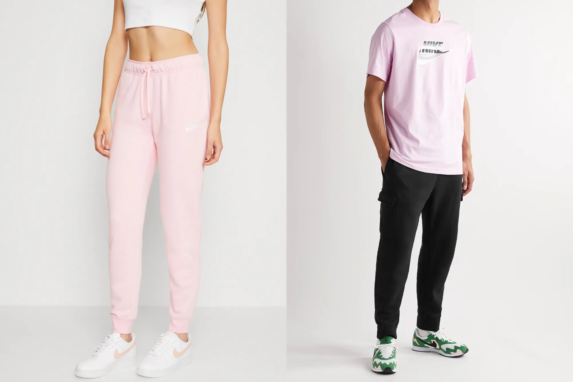 Sportswear Club Slim-fit Tapered Cotton-Blend Jersey Cargo Sweatpants Pink